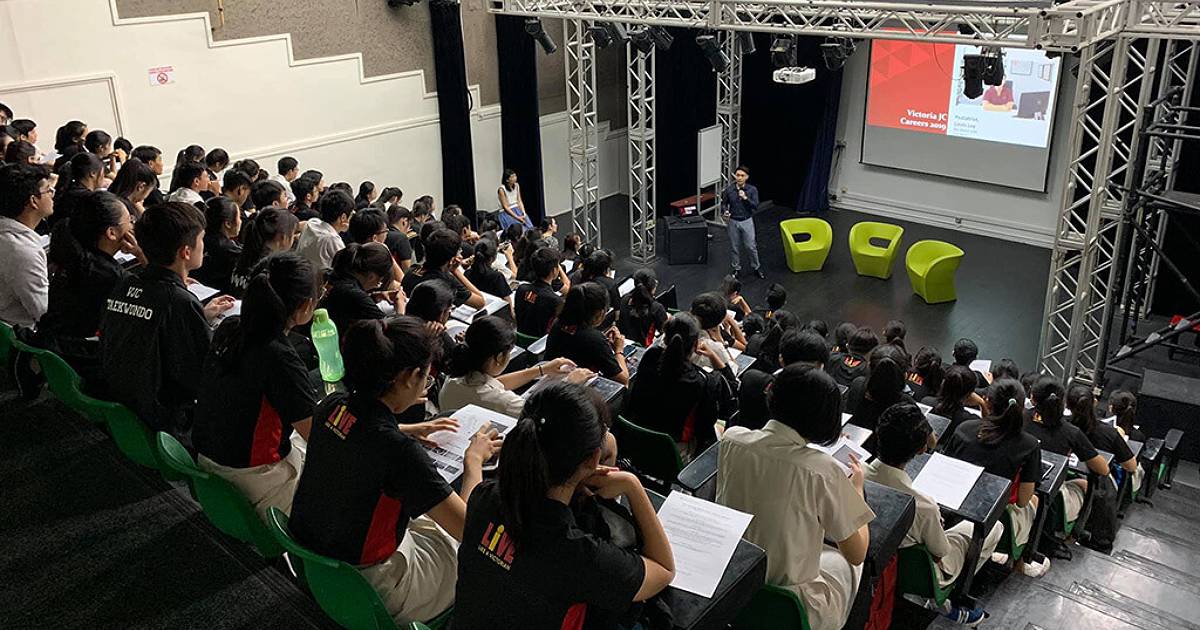 Speaking at Victoria Junior College Careers Event