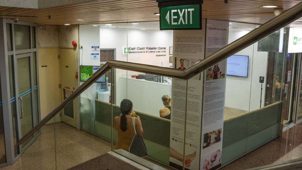 East Coast Podiatry will be on the right of the staircase